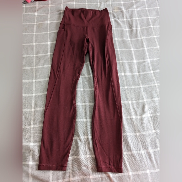 NWOT Lululemon Align High Rise Pant with Pockets 25" Red Merlot Size 4 - Picture 4 of 6